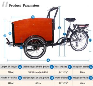 Classic electric cheap dutch cargo tricycle